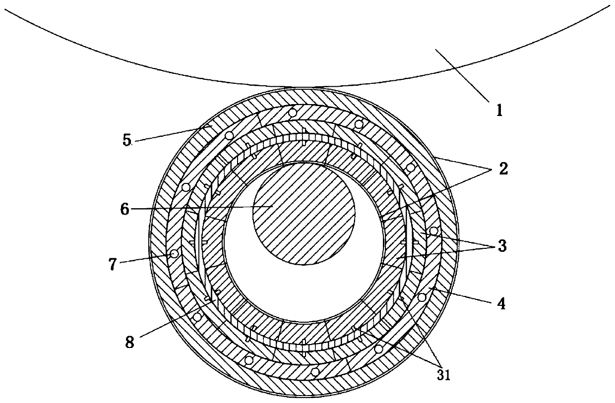 Hot forming process and mould for crossed reinforcing bars of inside and outside surfaces of thin-walled barrel-type part