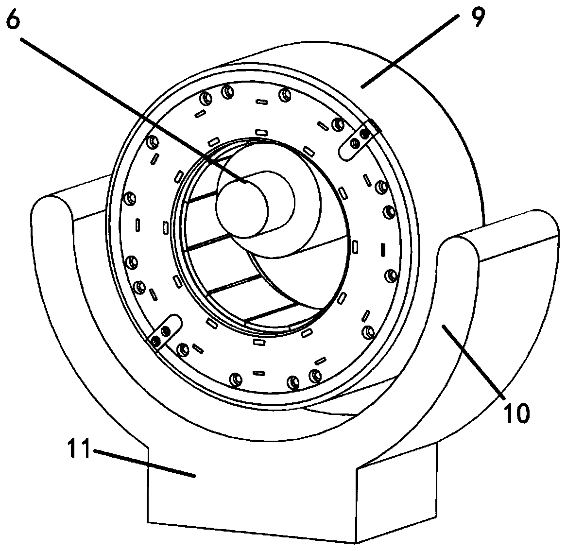 Hot forming process and mould for crossed reinforcing bars of inside and outside surfaces of thin-walled barrel-type part