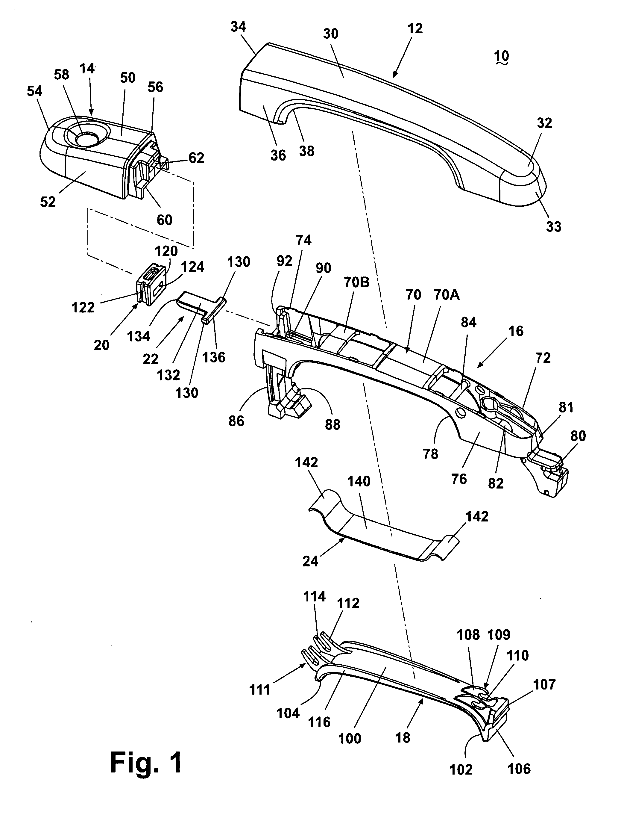 Vehicular door handle including secondary latch