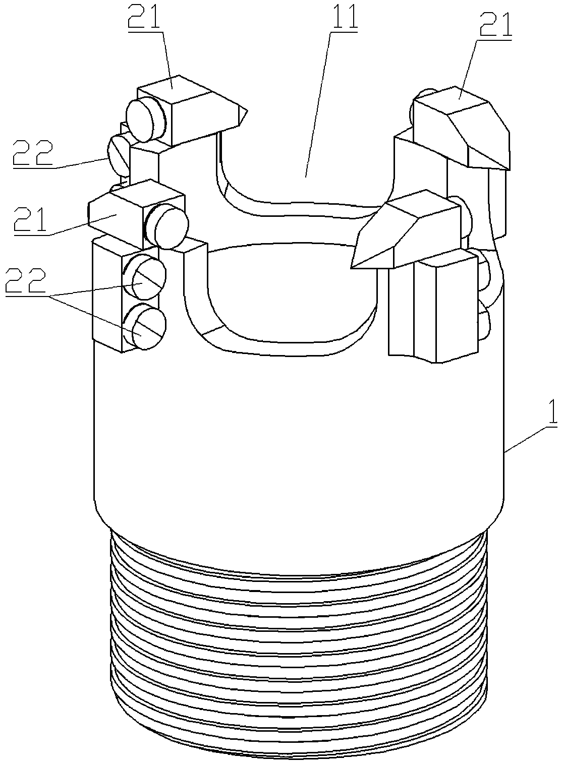 Diamond compact coring bit facilitating drainage in drilling process