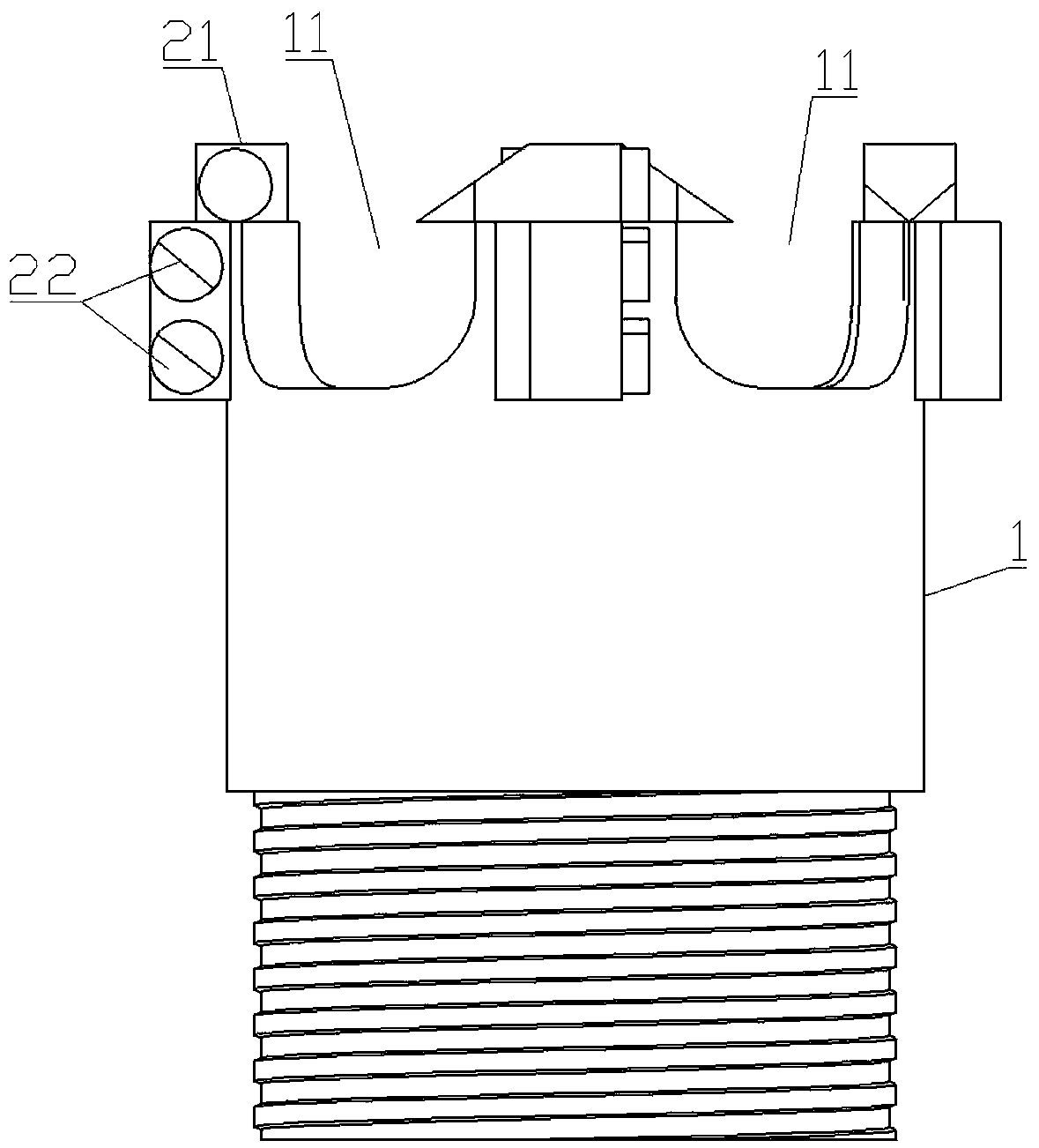 Diamond compact coring bit facilitating drainage in drilling process