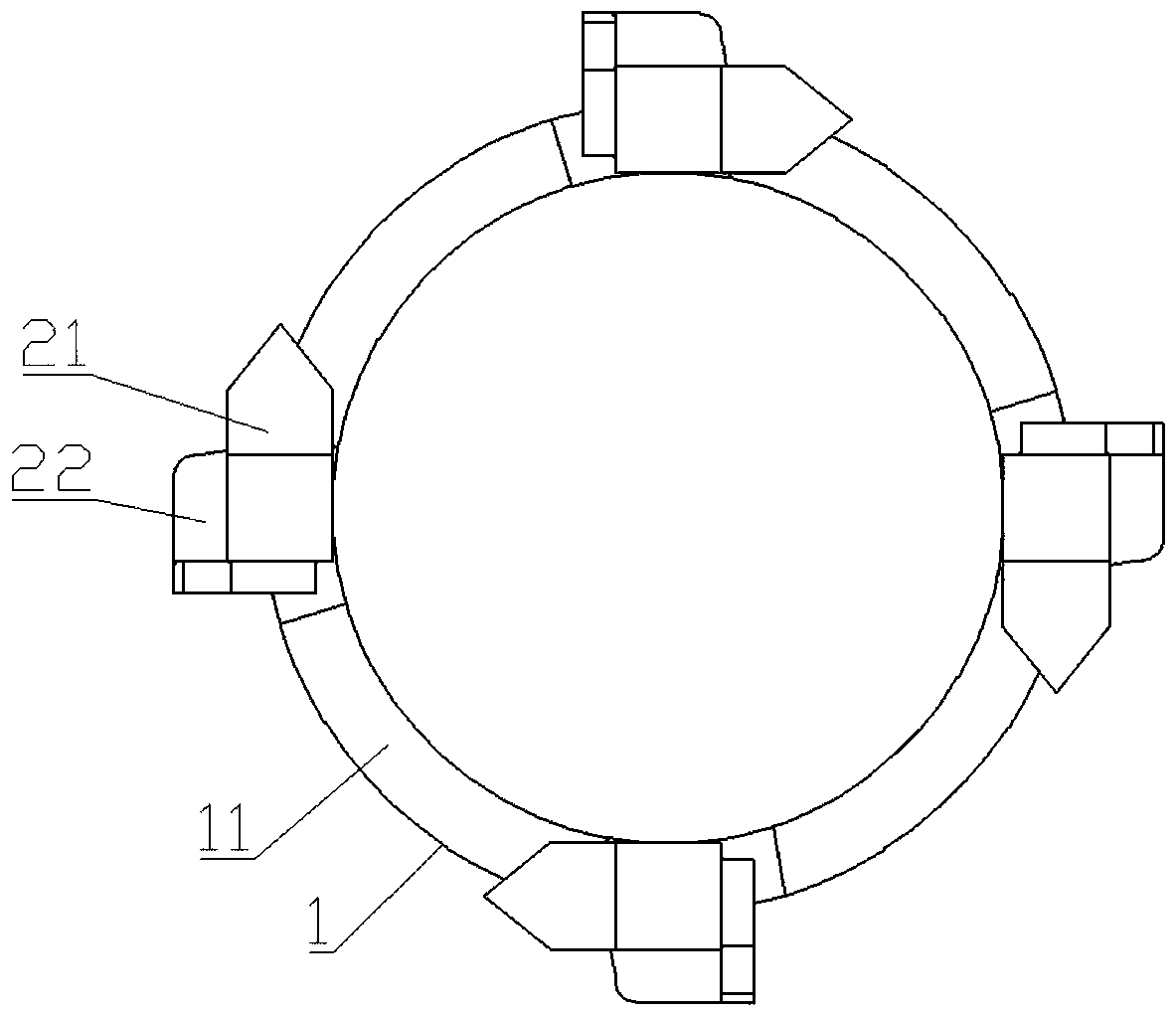 Diamond compact coring bit facilitating drainage in drilling process