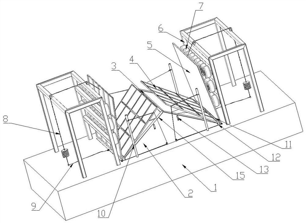 A primary and backup coal mine wind shaft explosion-proof door system