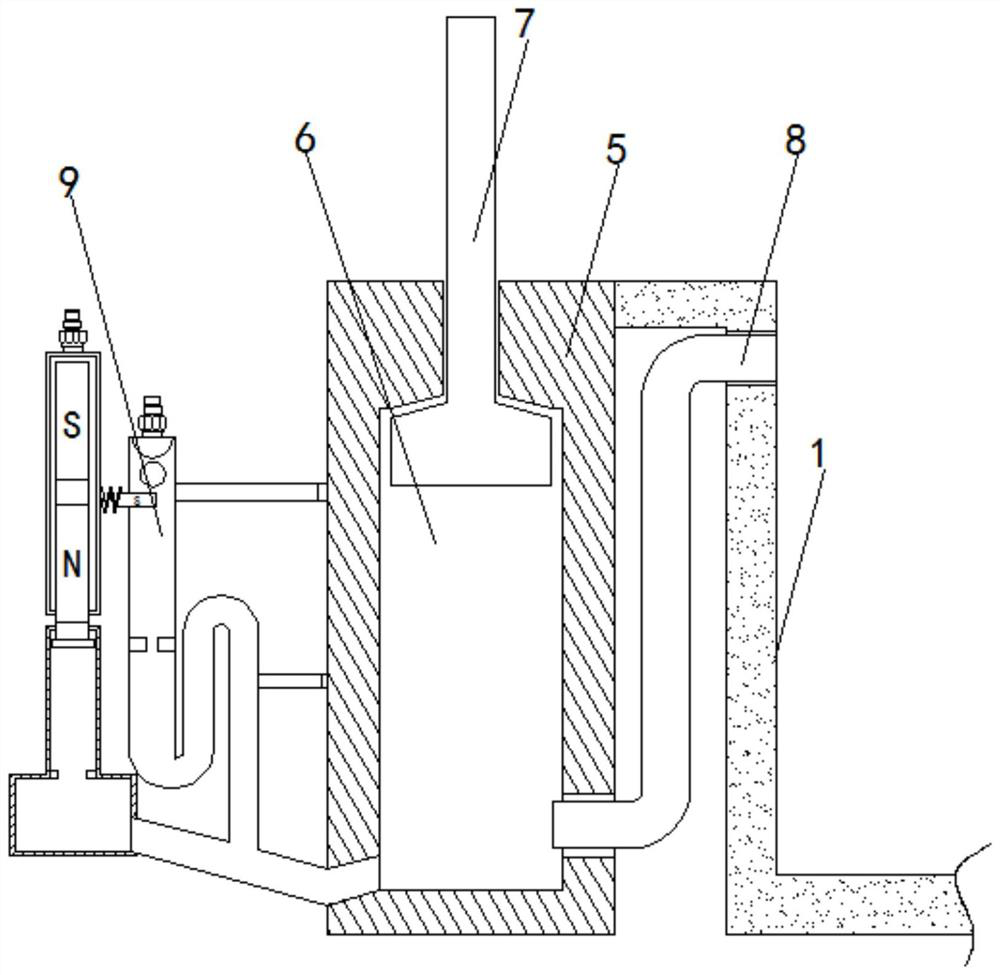 Hidden self-drainage anti-overflow device for clothing production rinsing sedimentation pool