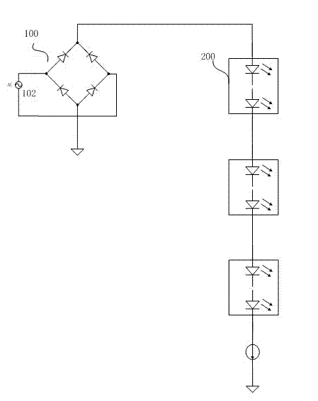 Light-emitting diode (LED) linear current control circuit and LED linear circuit