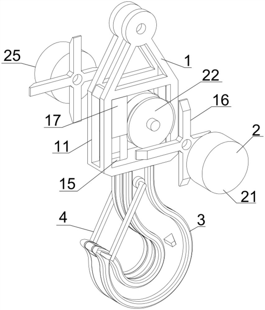 A hook device for integral erection of a high-voltage transmission line iron tower and its use method