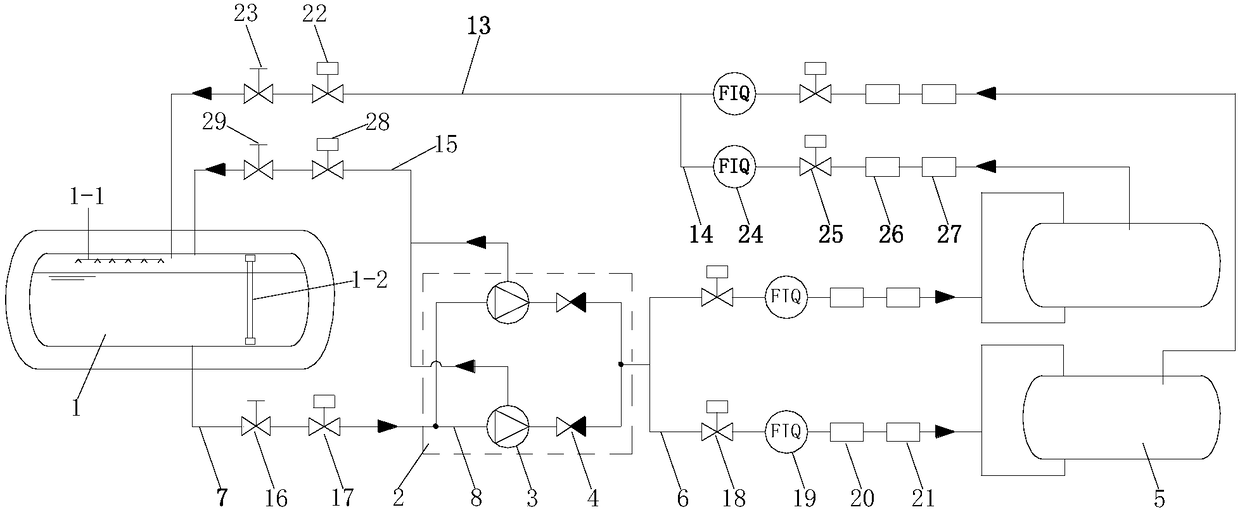 lng filling system, bog handling system and mobile lng filling ship