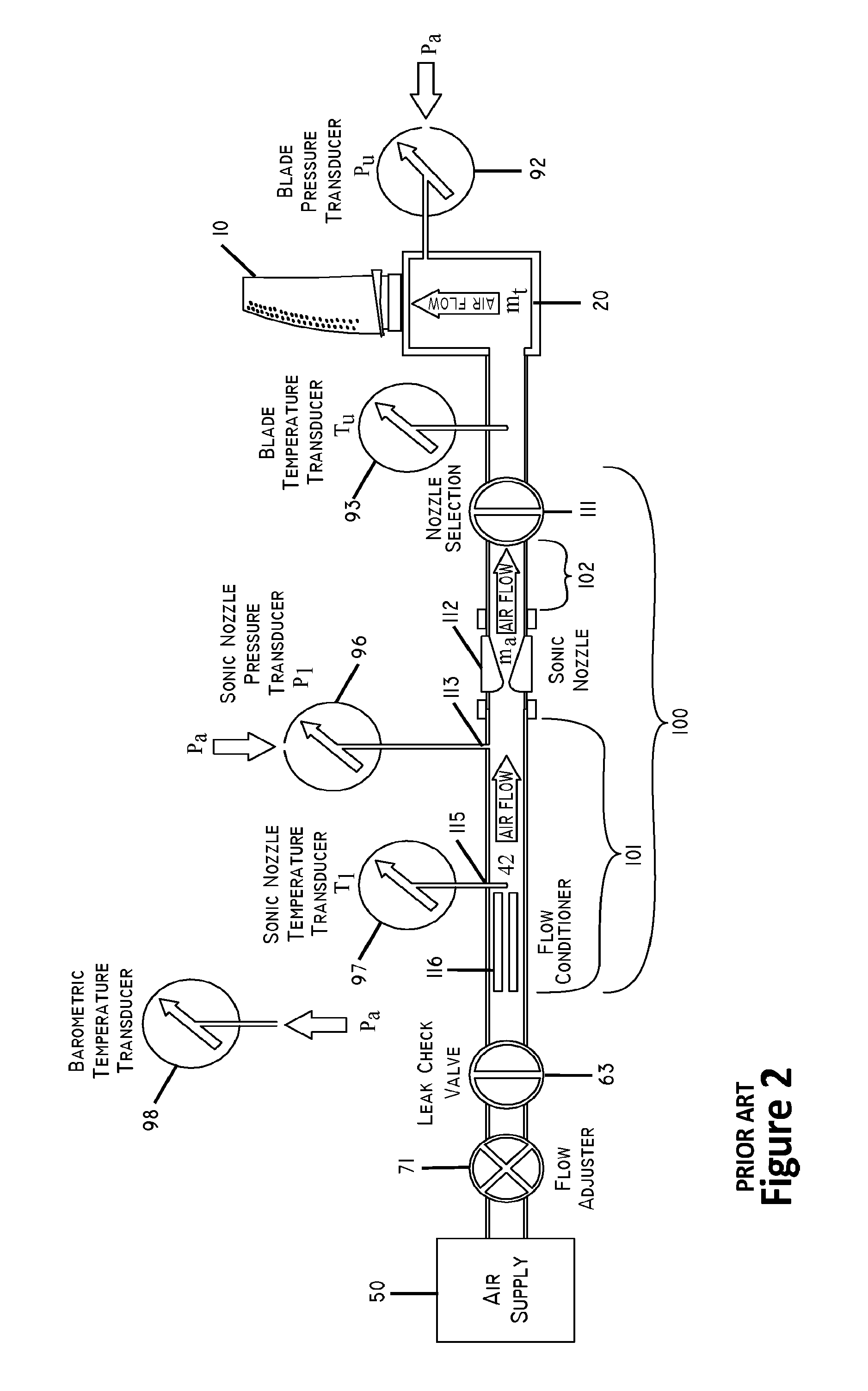 Apparatus and method for measurement of the film cooling effect produced by air cooled gas turbine components