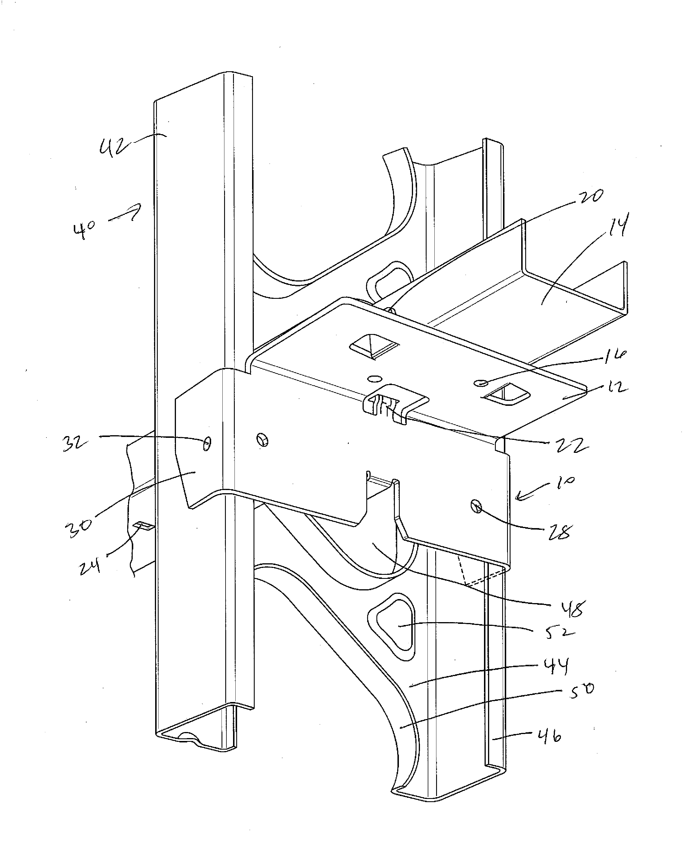 Bracket for bridging member for metal stud wall