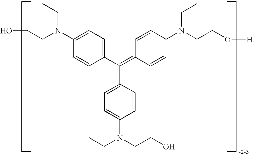 Cosmetic composition for keratinous substrates with triarylmethane compounds