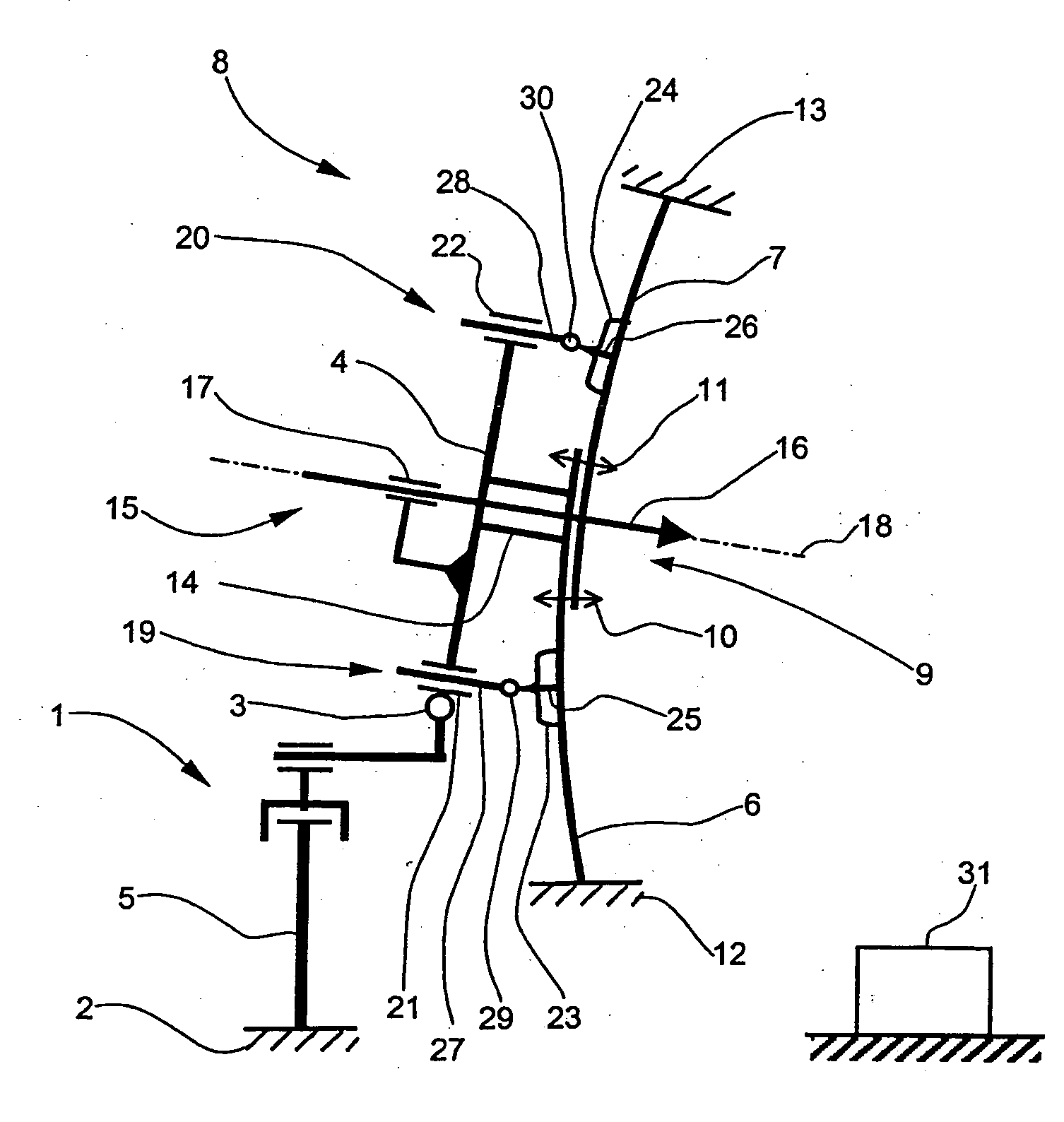 Device for processing components for means of transport, in particular for processing sections for aircraft