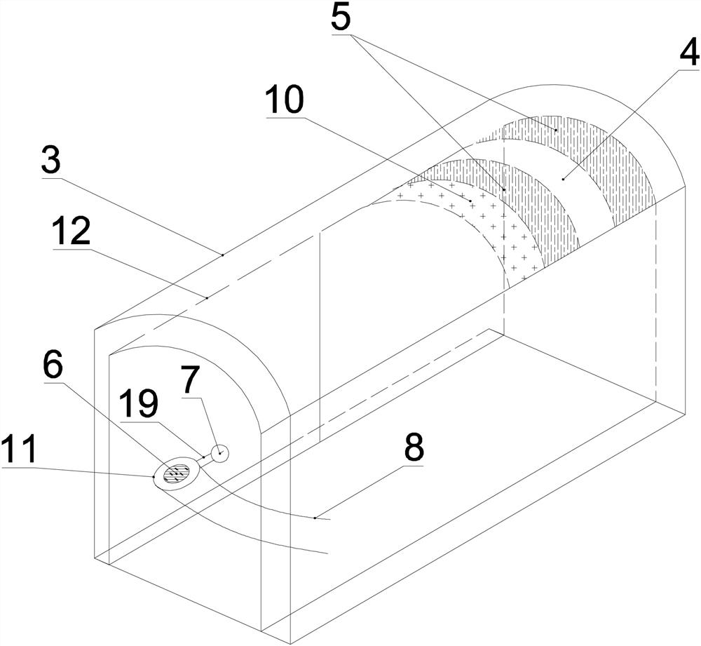 A kind of sub-compartment lining pressure relief support structure and method for various filling materials