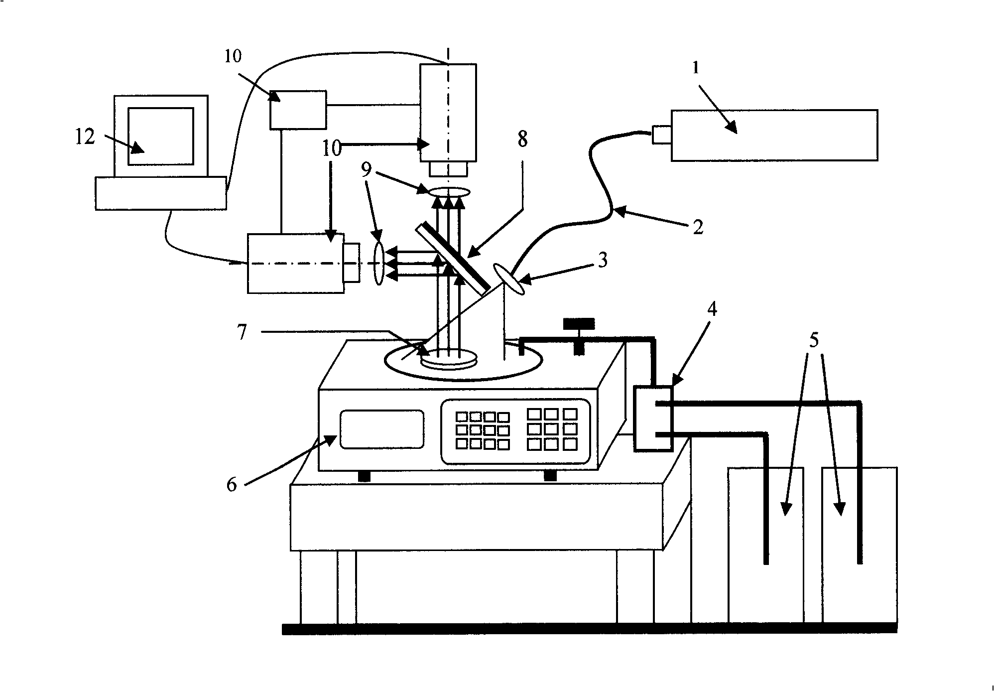 Measuring apparatus of wafer lower fluid film intermediate variable in CMP process