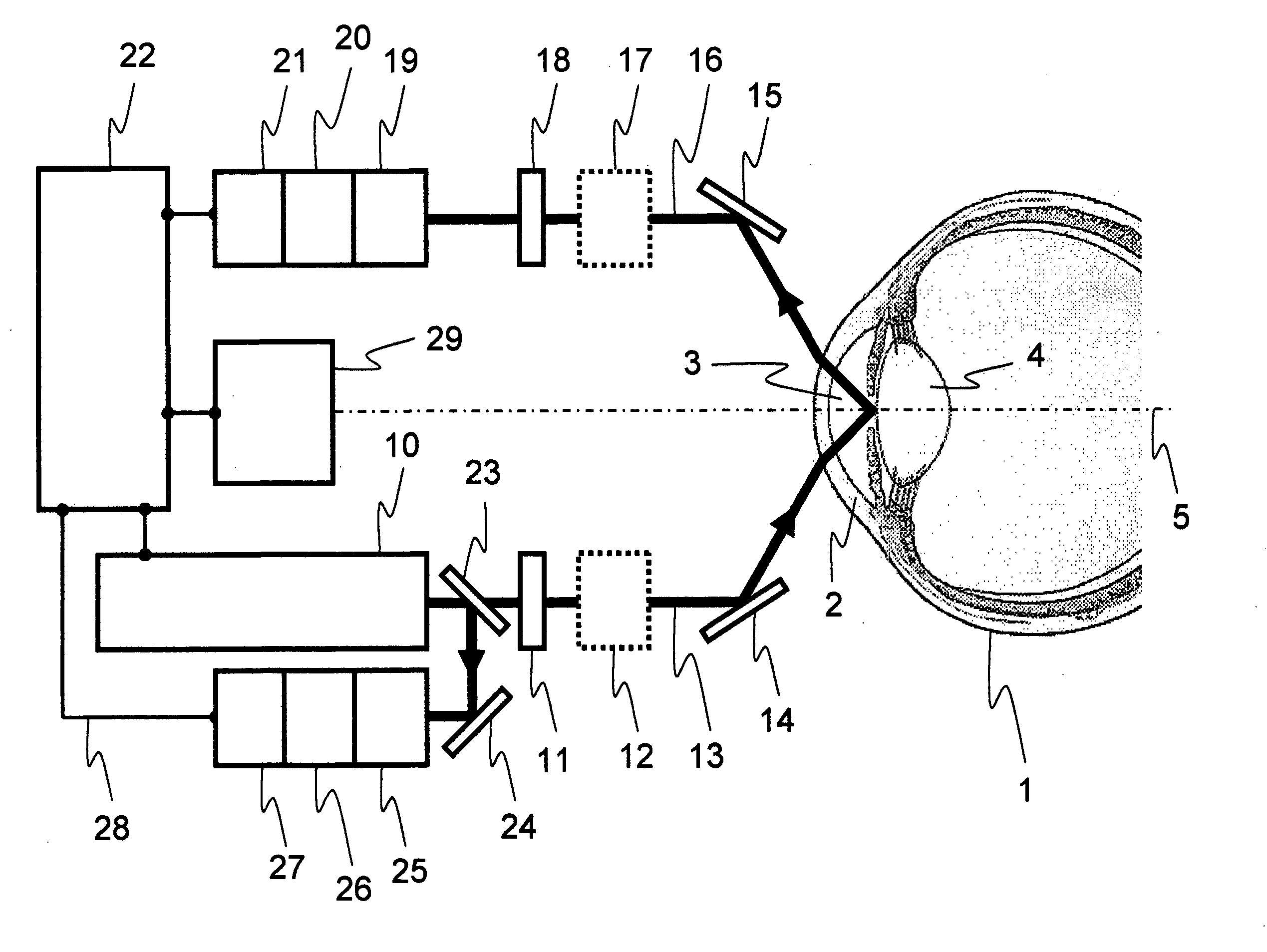 Method and device for measuring dissolved substances in human or animal intraocular fluid