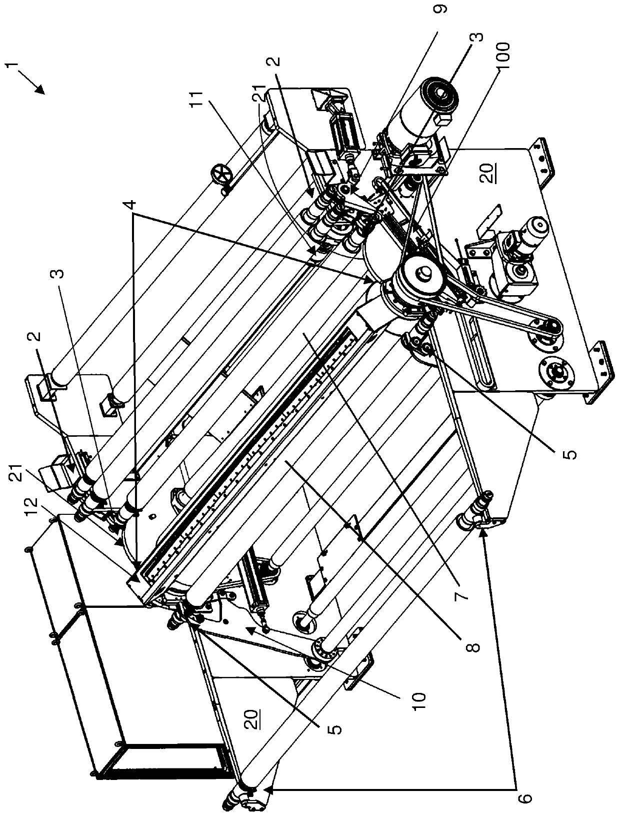 Transport device for web winding machines