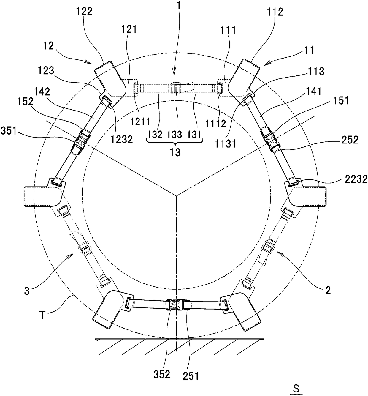 Tire anti-skid device and main body for tire anti-skid device
