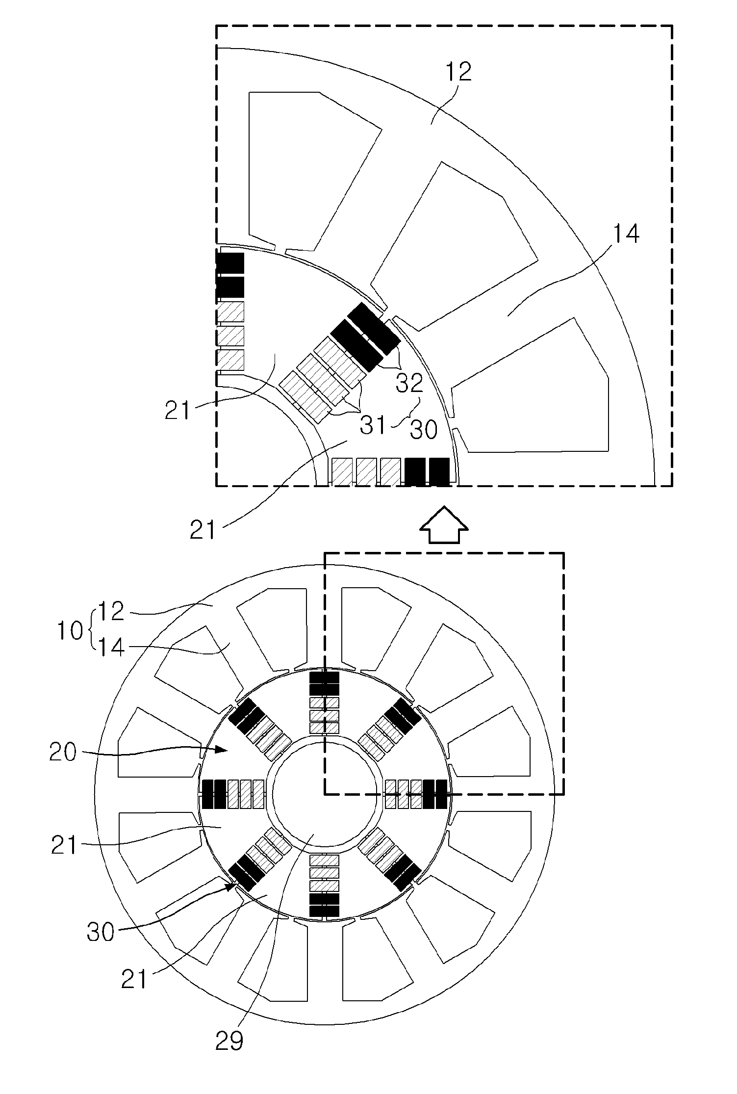 Interior-permanent magnet rotor