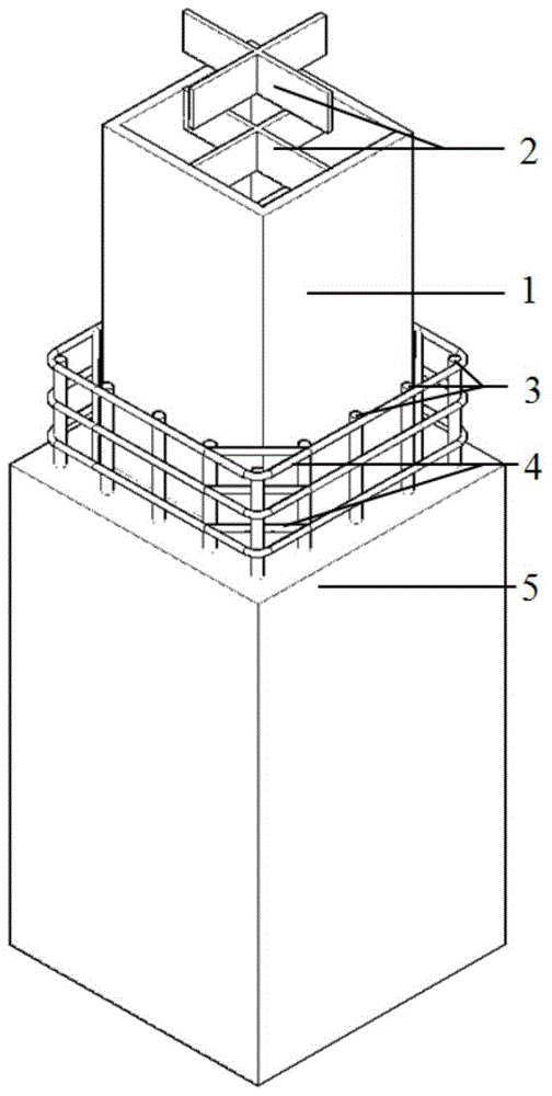 Concrete column with cross-shaped restraint plate box-shaped steel frame restraint and its method