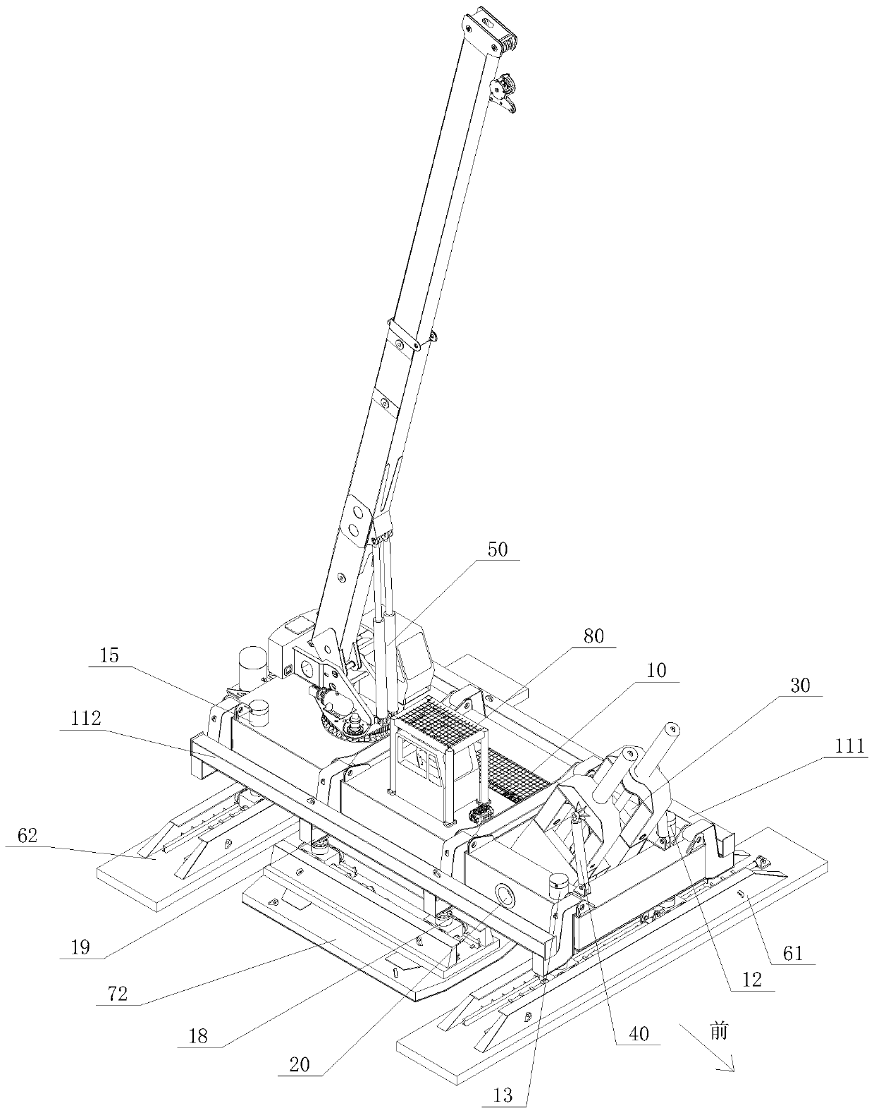 Row batter pile driving construction method and variable amplitude static pile press for implementing method