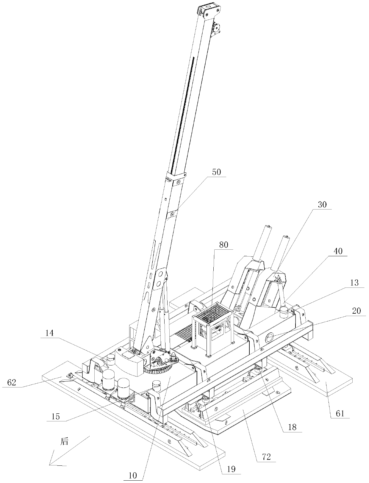 Row batter pile driving construction method and variable amplitude static pile press for implementing method