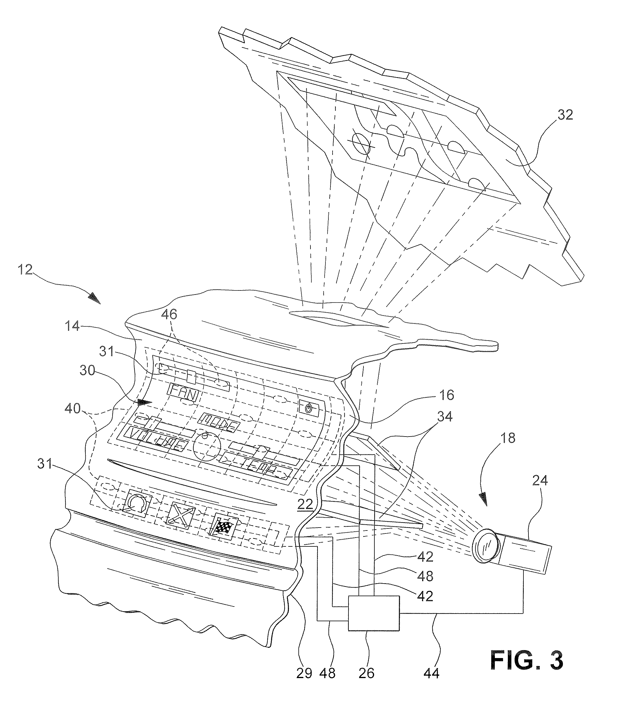 Reconfigurable center stack with touch sensing