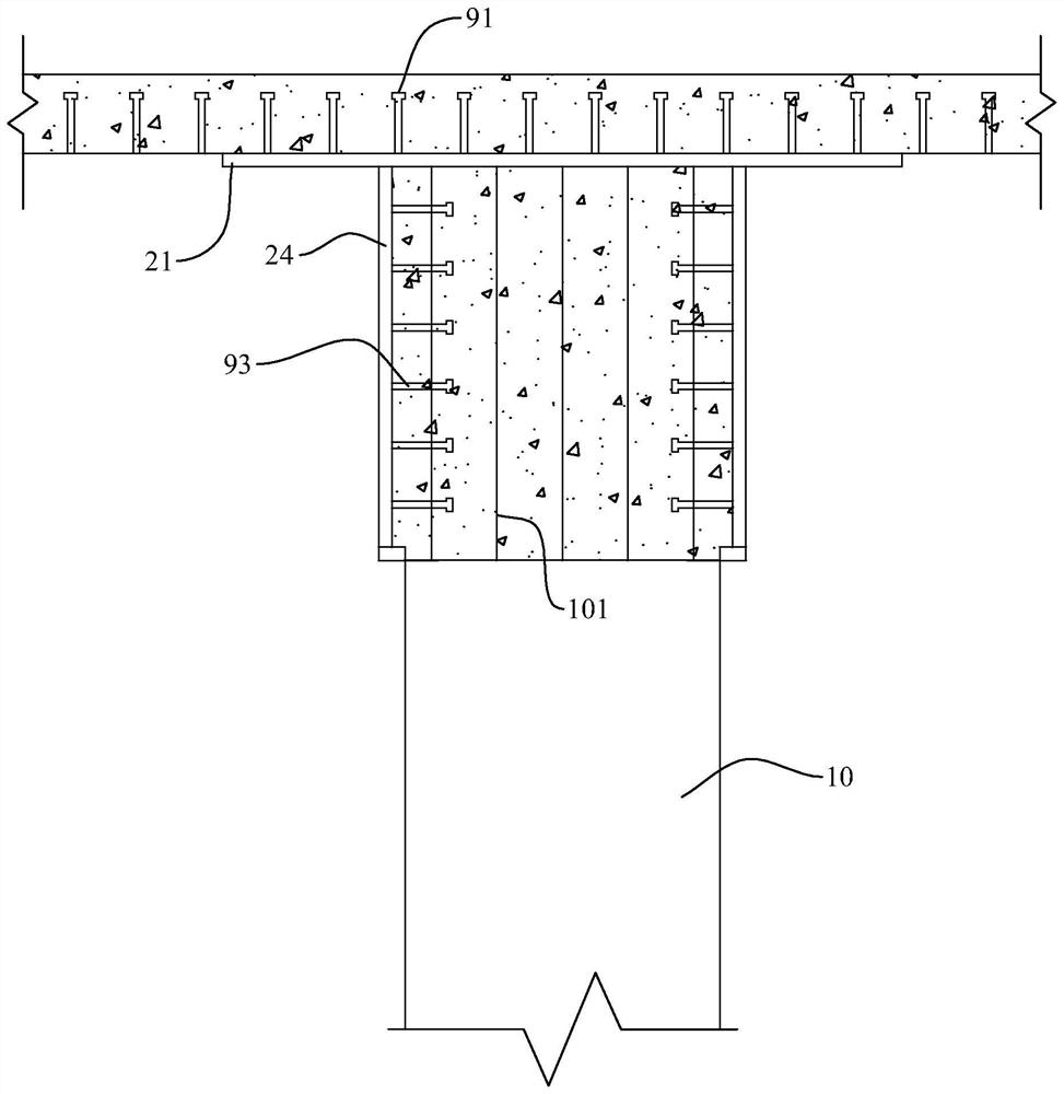 Fabricated steel-concrete combined rigid frame bridge and construction method thereof