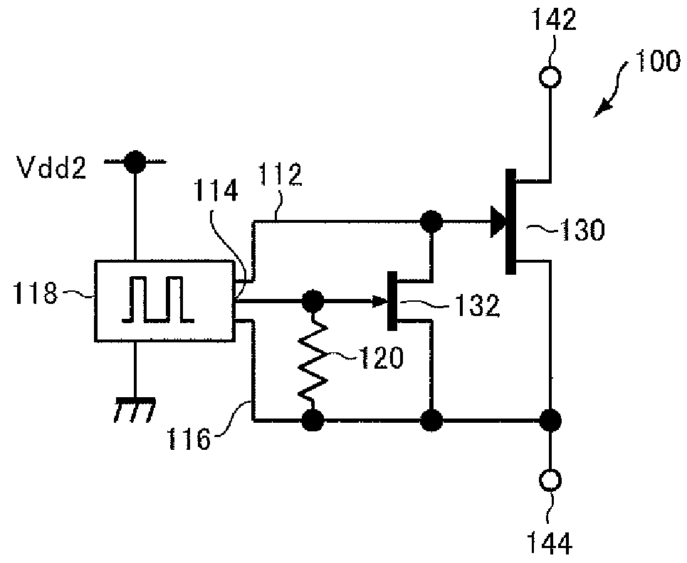 Switching circuit having low threshold voltage