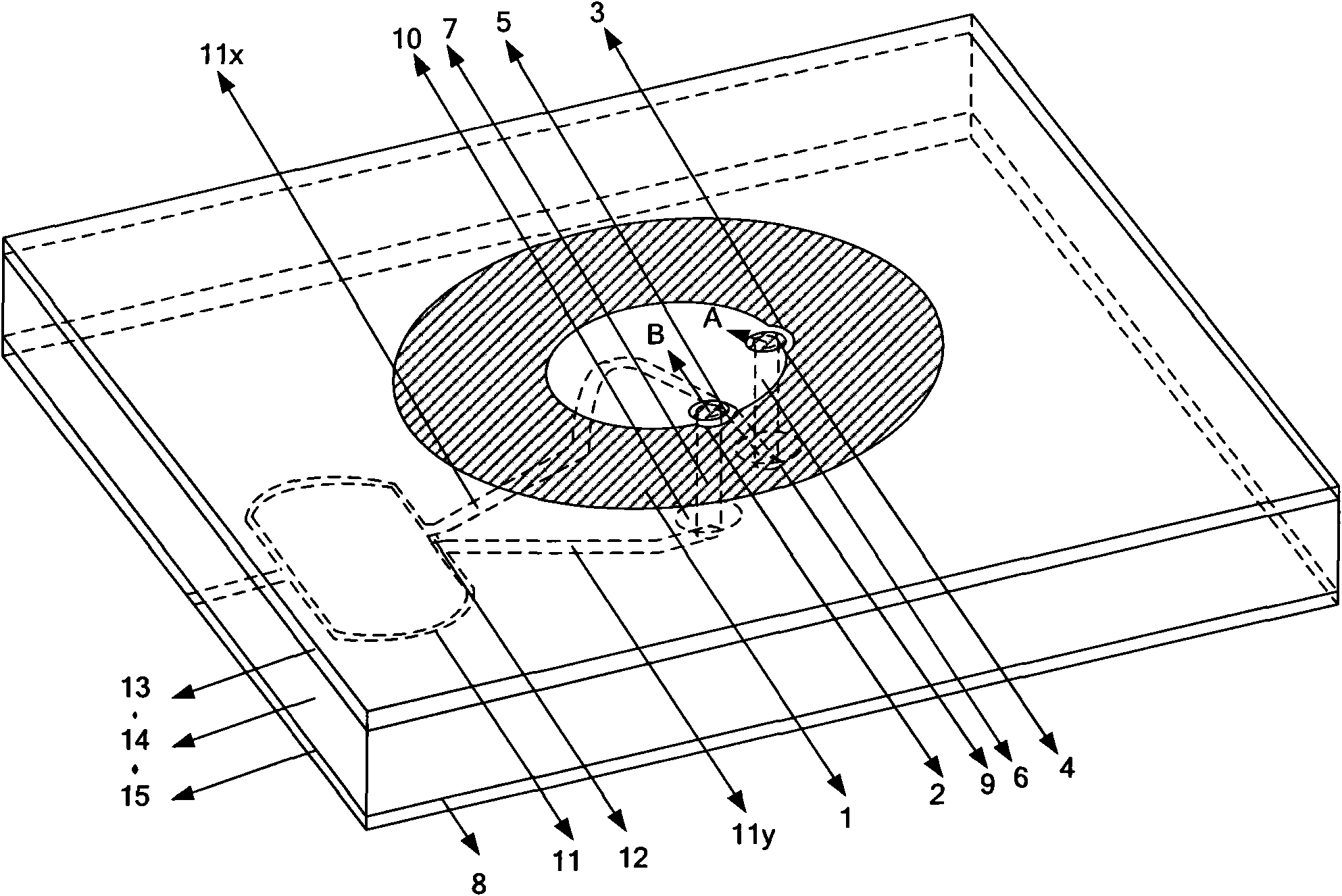 Annular circular polarization ceramic antenna based on quadrature coupling feed