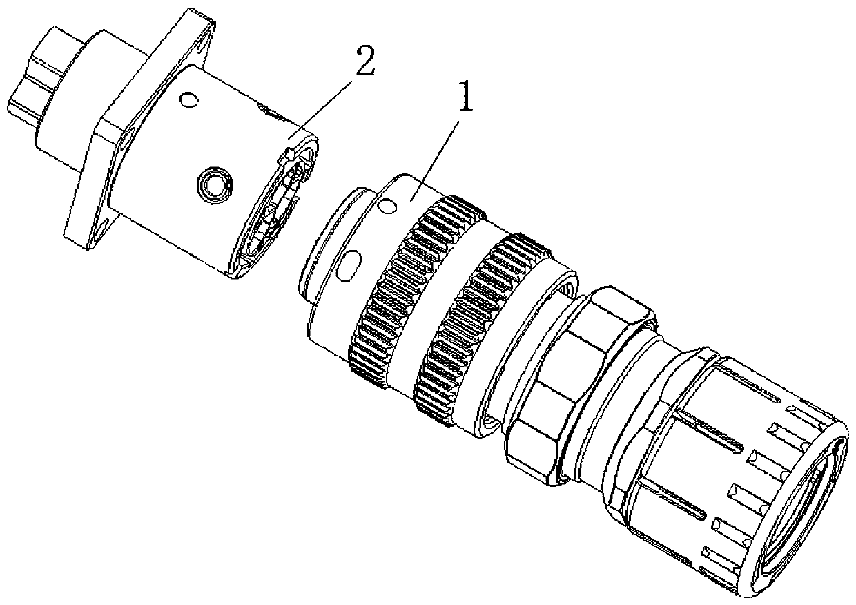 High-voltage connector with secondary locking structure