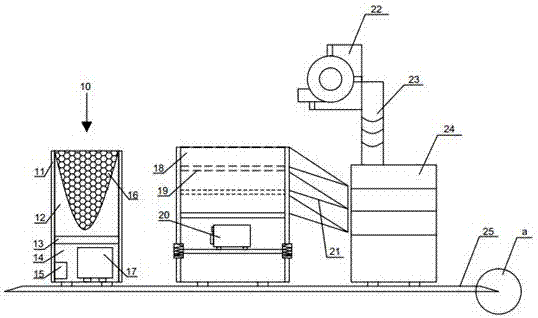 Coffee beans automatic drying and screening device