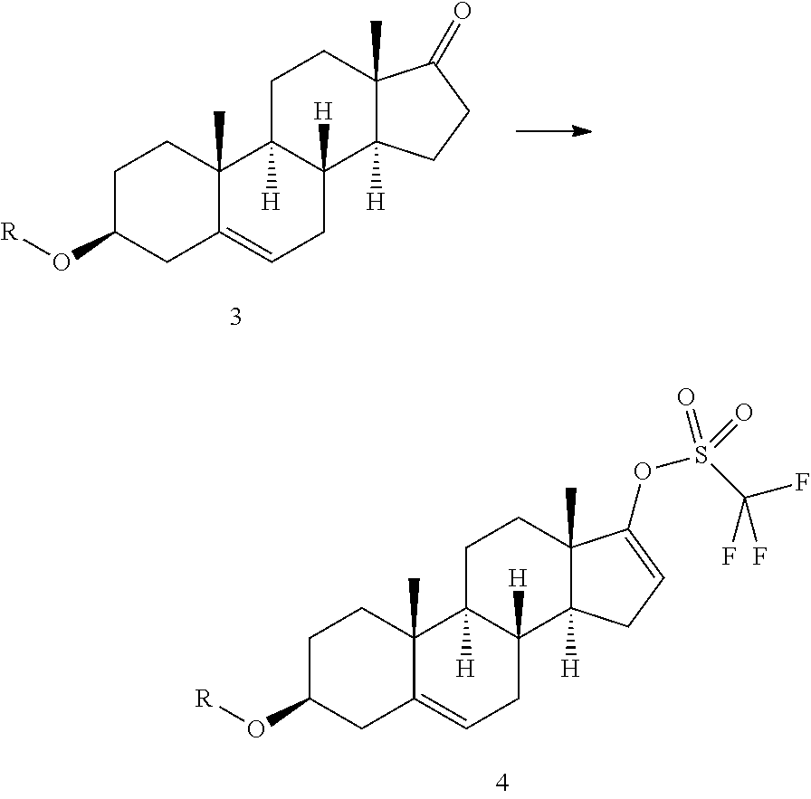 Process for the preparation of unsaturated trifluoromethanesulfonate steroid derivatives