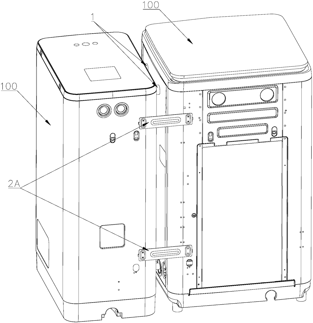Mounting structure of flocculation module and flocculation washing machine