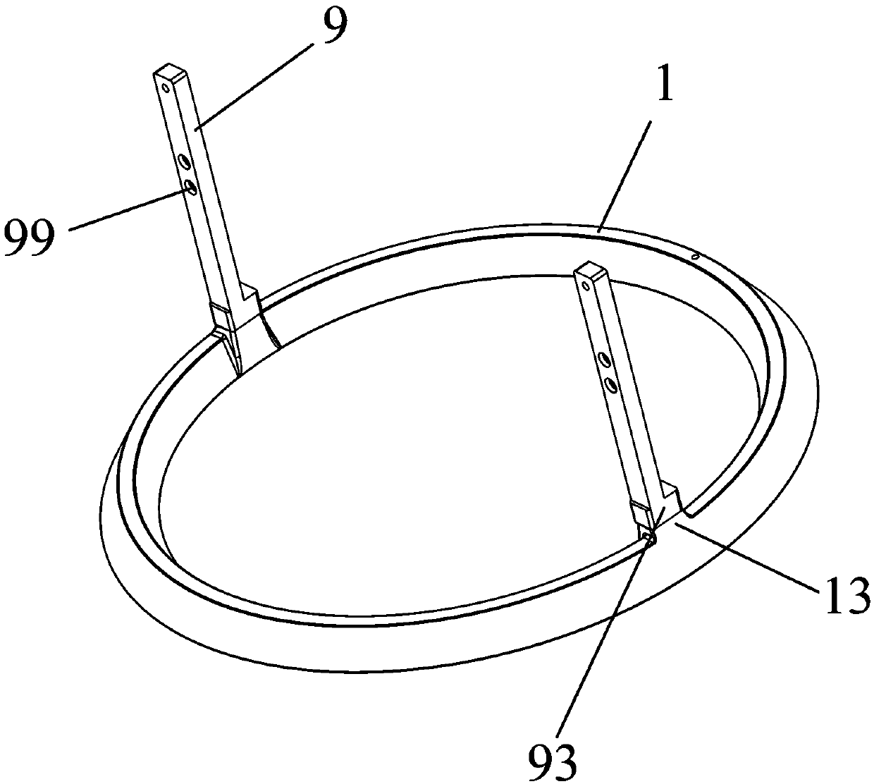 An annular rotating base and electronic equipment