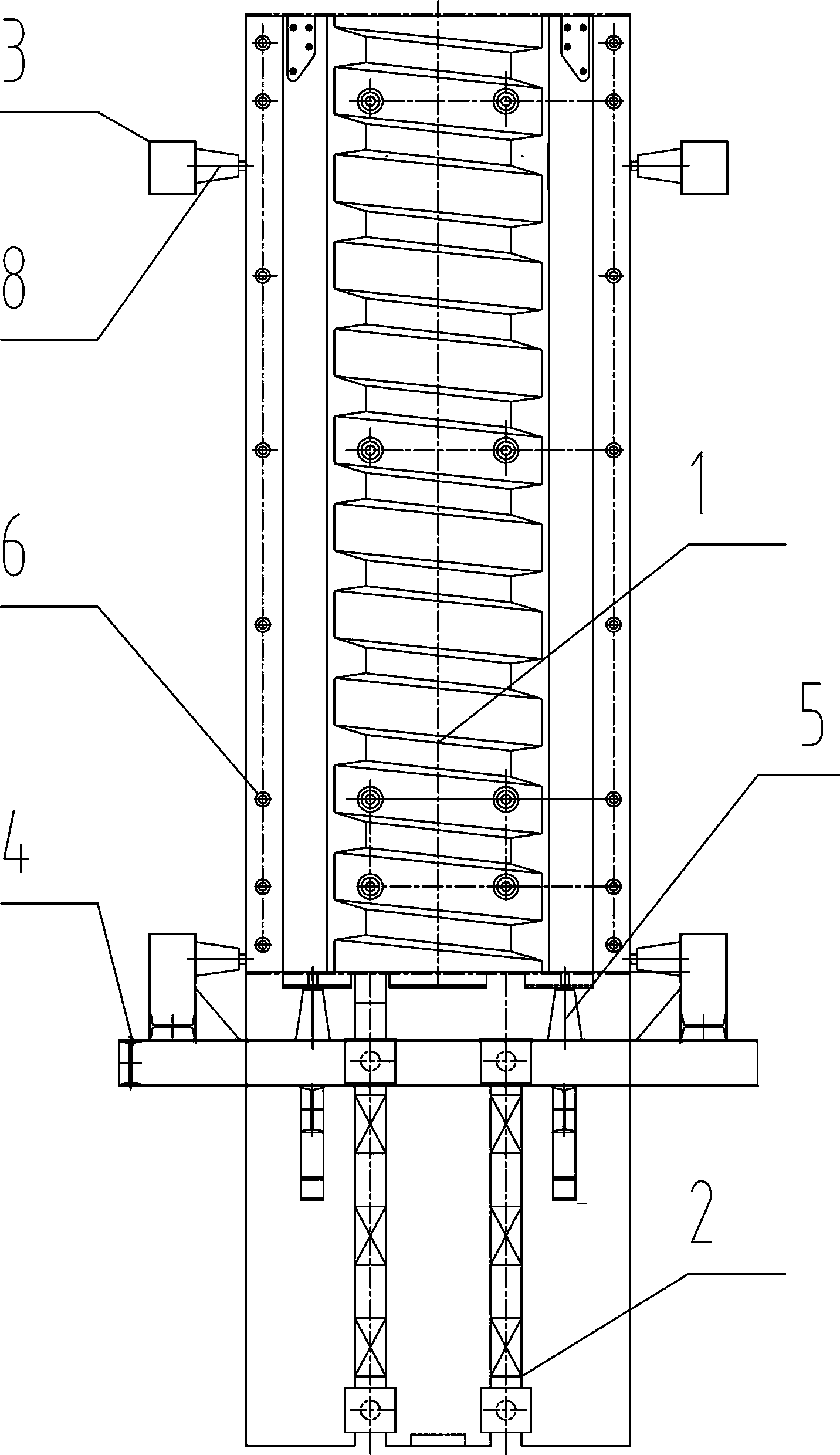 Ship lift nut column installation auxiliary adjustment method