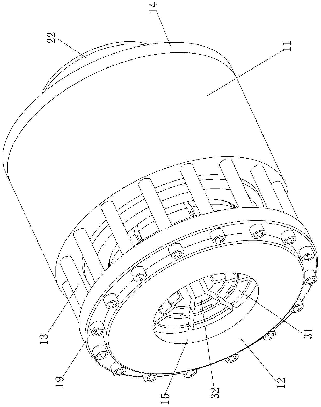 Hollowed-out pipe orifice shrinking device