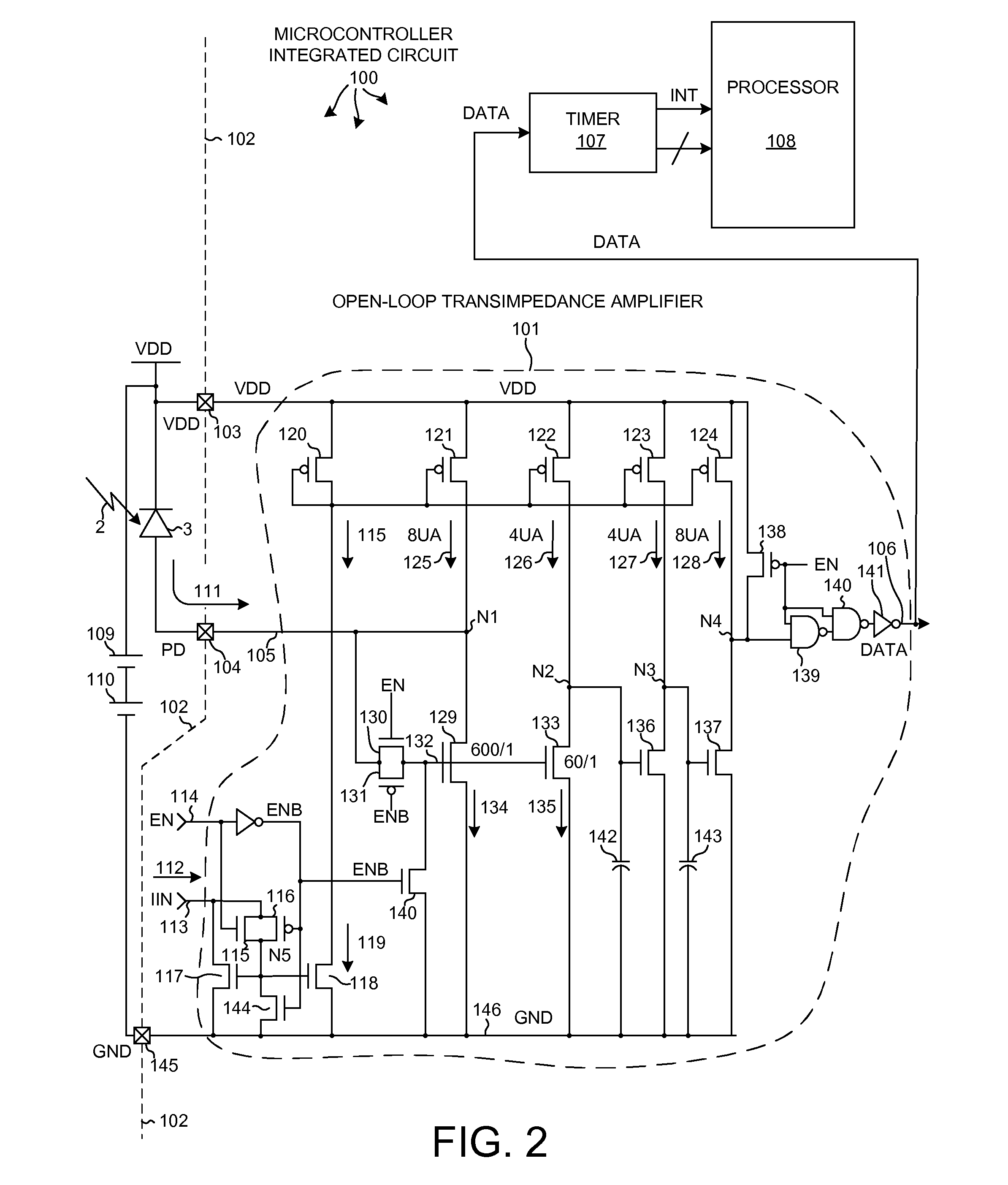 Open-Loop Transimpedance Amplifier for Infrared Diodes
