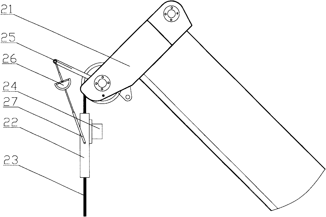 Crane and lifting rope swing angle detection device thereof