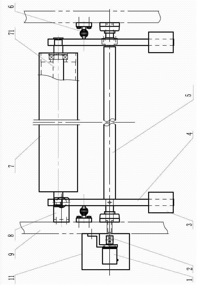Floating roll device for film production device