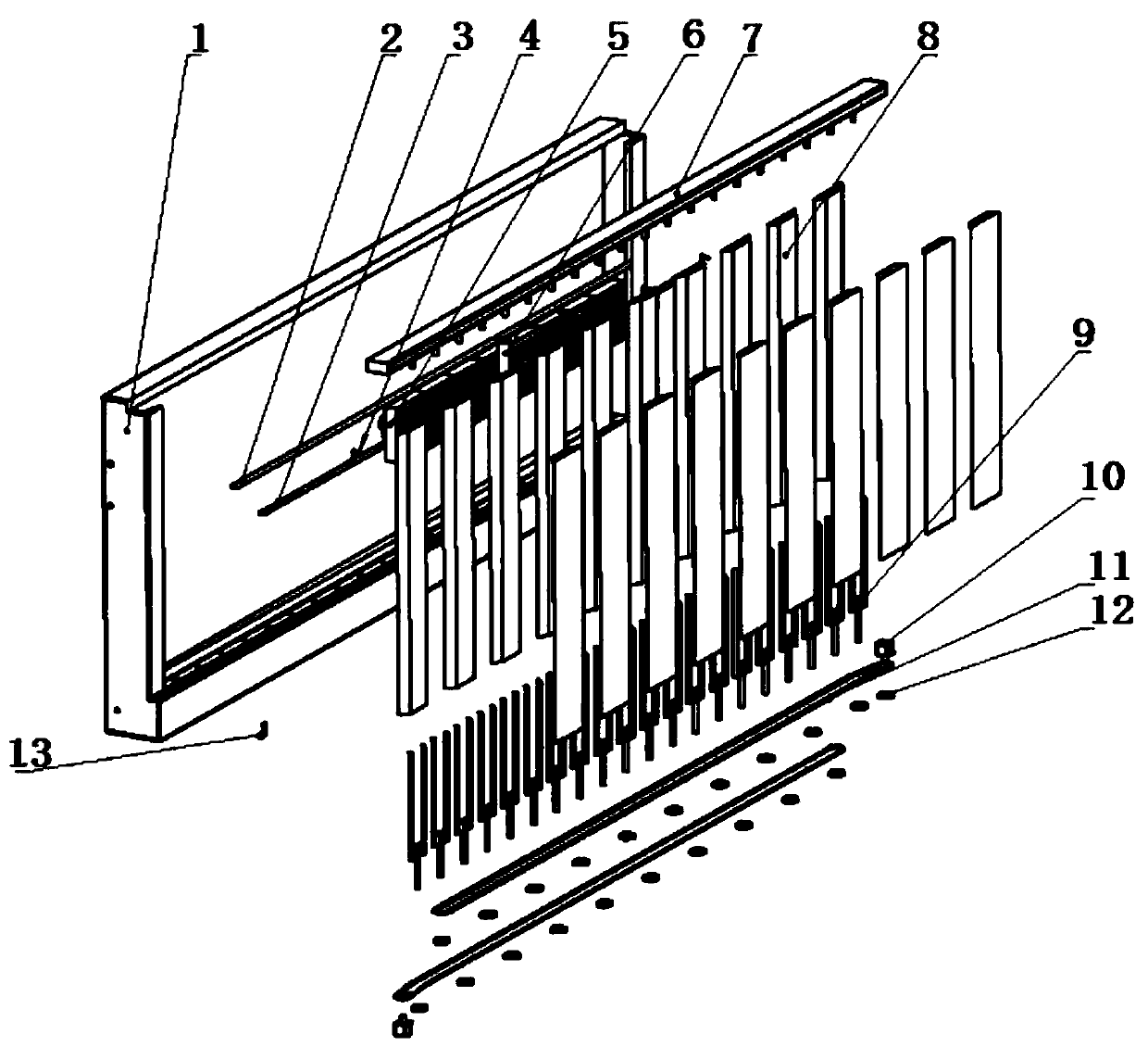 Full-automatic shutter type dust removal blackboard