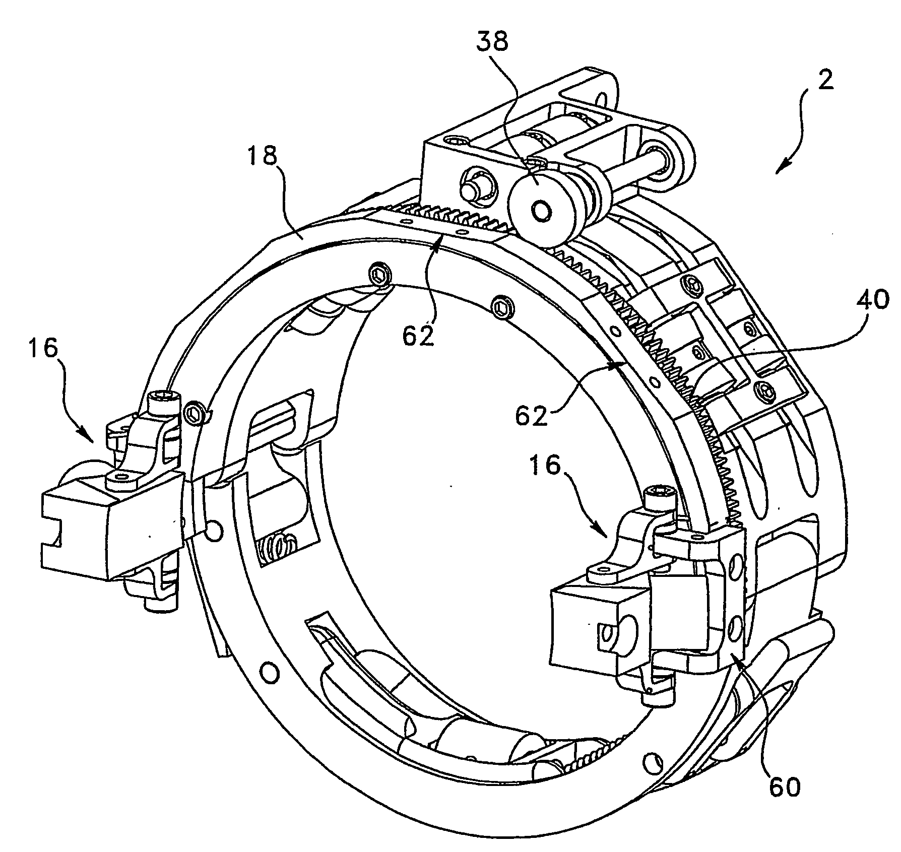 Motorized bracelet assembly for moving sensor modules around a pipe