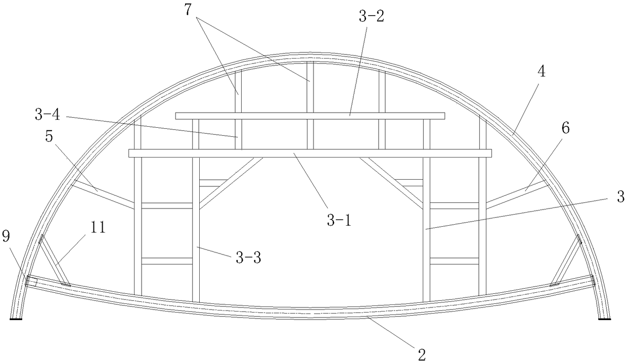 Tunnel arch wall primary support limit-intruding arch-replacing construction method based on gantry-type supporting