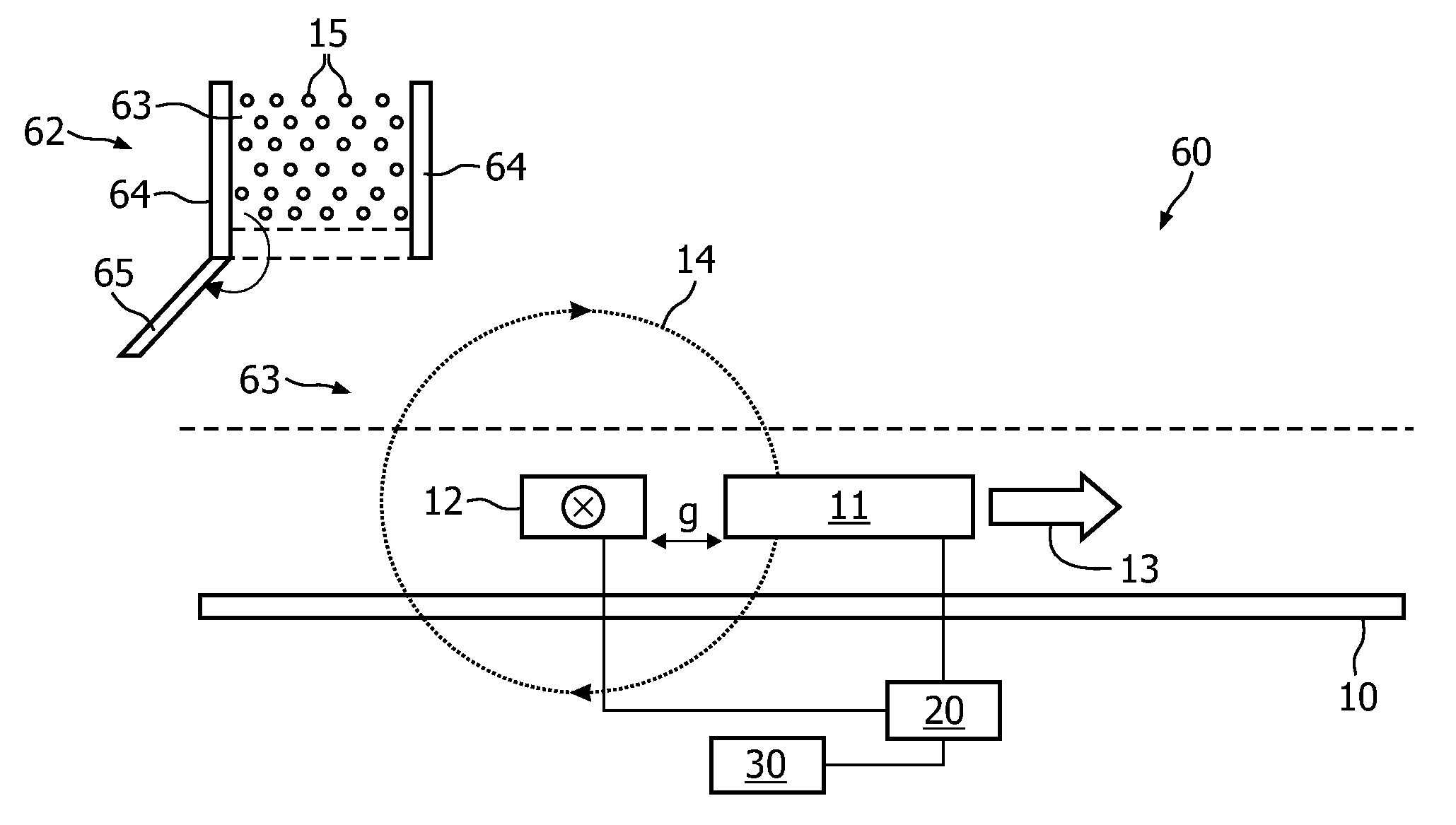 Sensor device for and a method of sensing particles