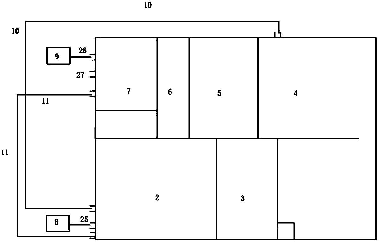 Integrated sewage treatment bench-scale device and process method