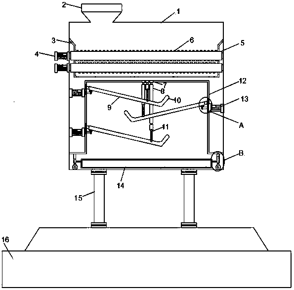 Layered screening machine for grinding of environment-friendly natural building gypsum