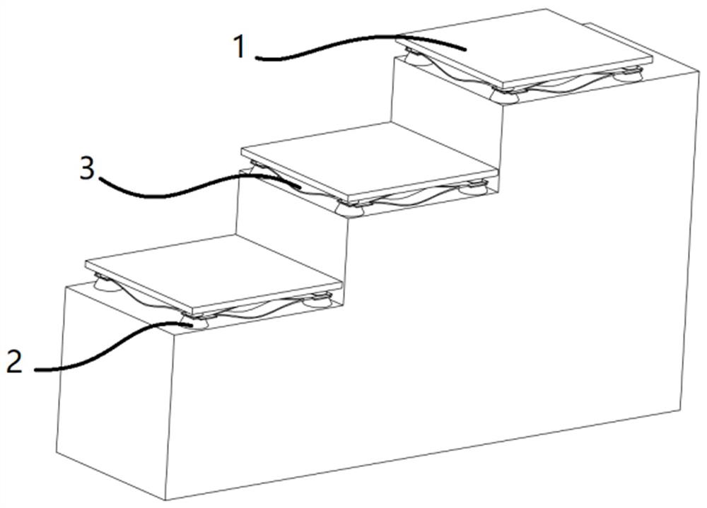 Buffering damping stair floor and debugging method thereof