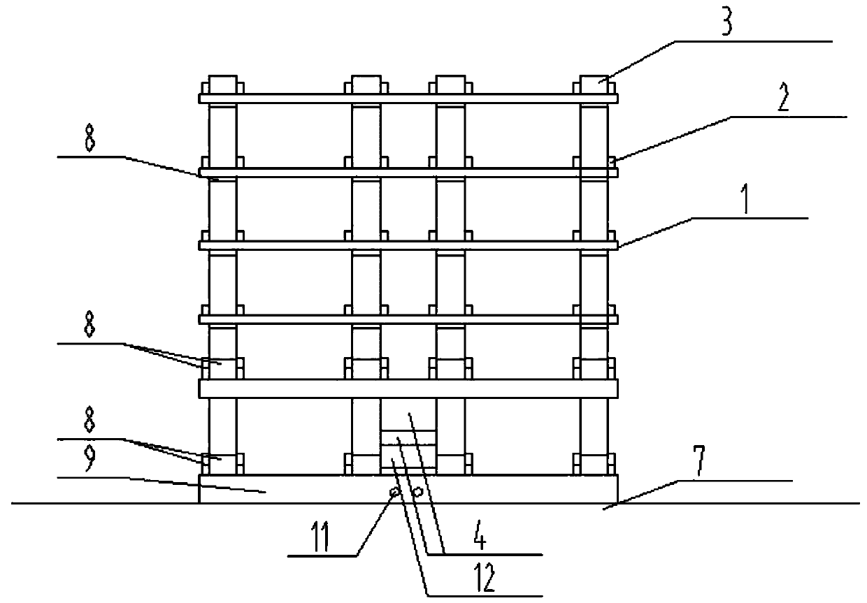 Integral type steel structural frame ballasting pile carrier and static load test method thereof