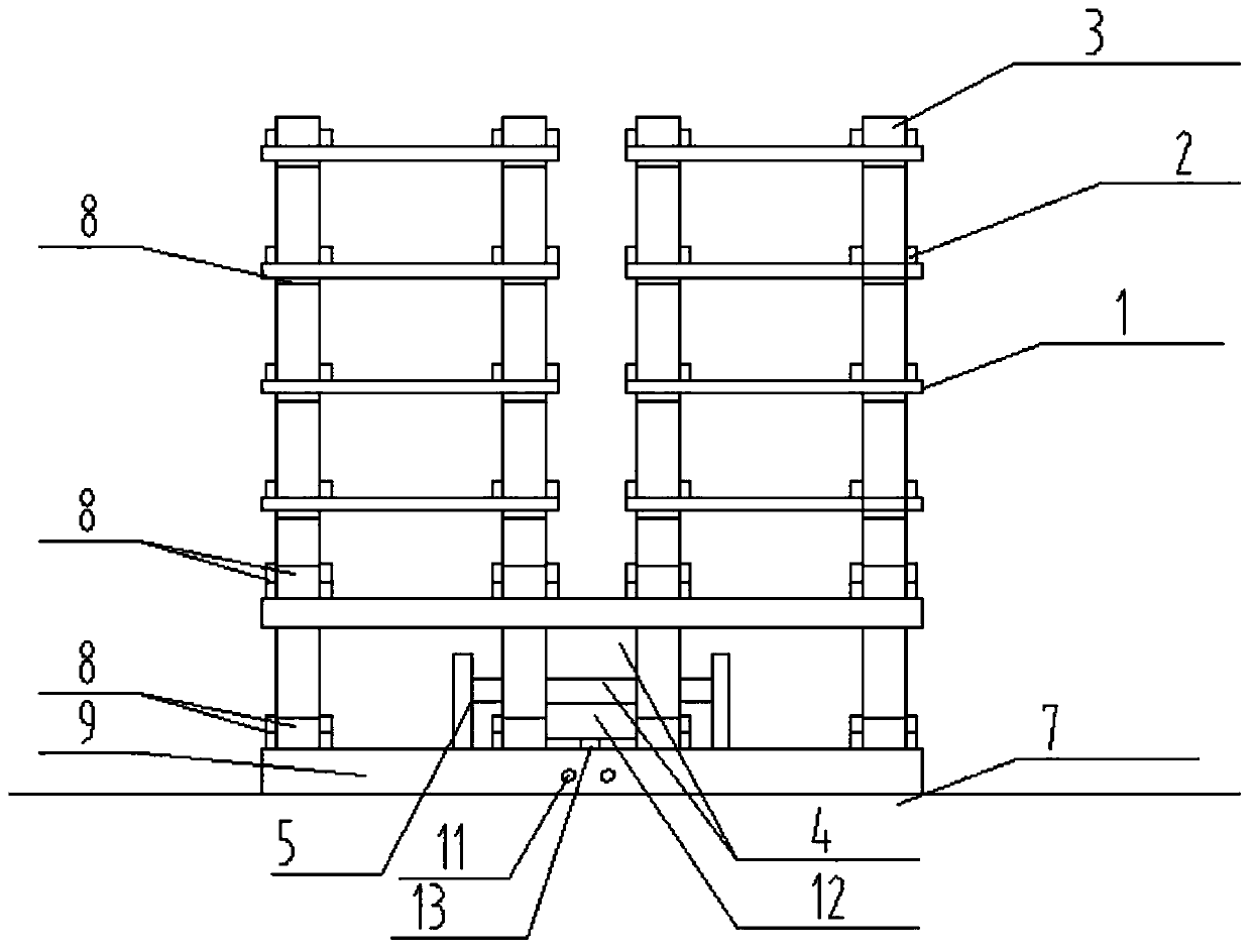 Integral type steel structural frame ballasting pile carrier and static load test method thereof