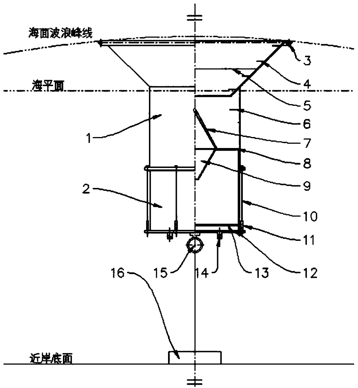 Floating rubbish automatic collecting device for shallow sea near-shore water areas