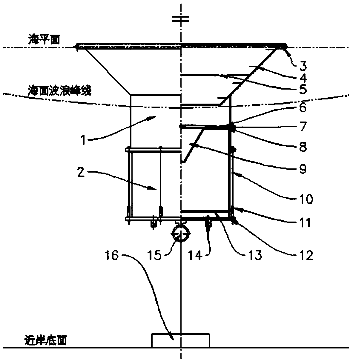 Floating rubbish automatic collecting device for shallow sea near-shore water areas