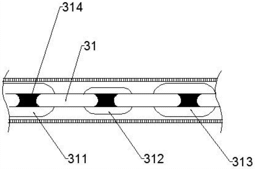 An all-plastic elastic flame-retardant elevator balance compensation chain